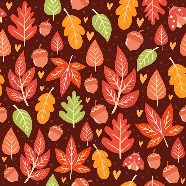 Naadloos patroon van de herfstbladeren