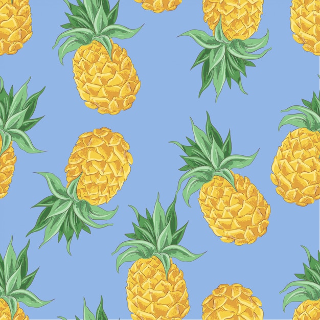 Naadloos patroon van gele ananassen. vector illustratie