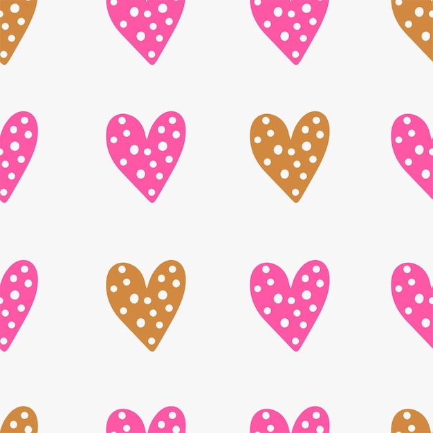 Naadloos patroon van hartjes op witte achtergrond Hand getekend Valentijnsdag sjabloon jaren 90 stijl Girly print voor graphic tee tee bomberjacks hoodie bullet journal cover inpakpapier
