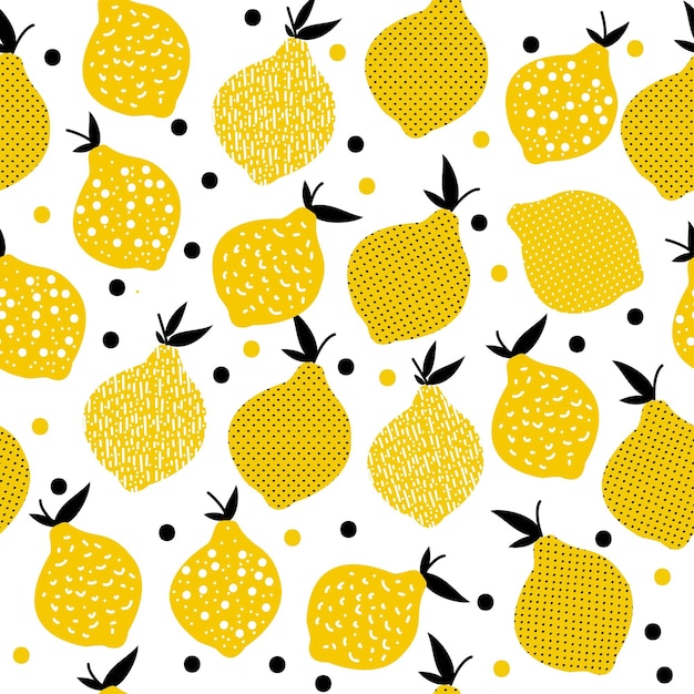 naadloos patroon van het verse citroenzomerfruit