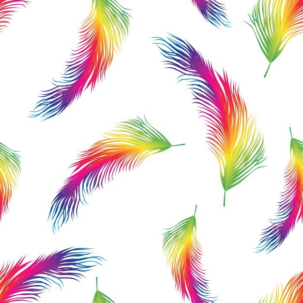 Naadloos patroon van kleurrijke veren