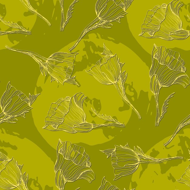 Naadloos patroon van papaver
