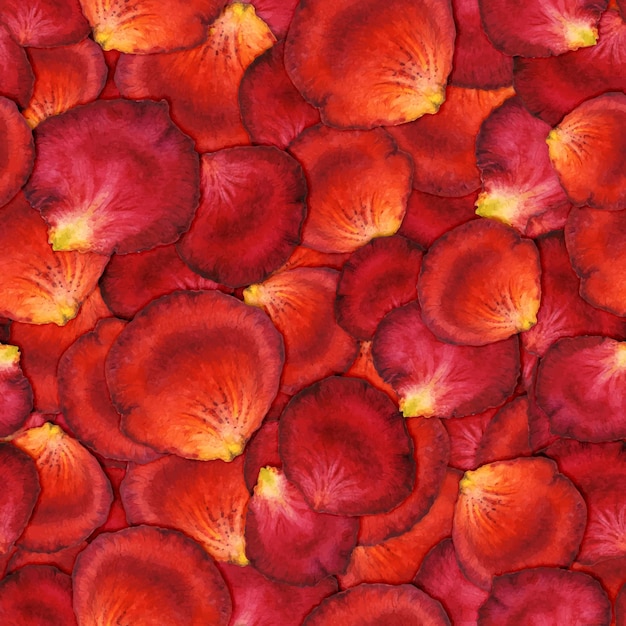 Naadloos patroon van rode rozenblaadjes