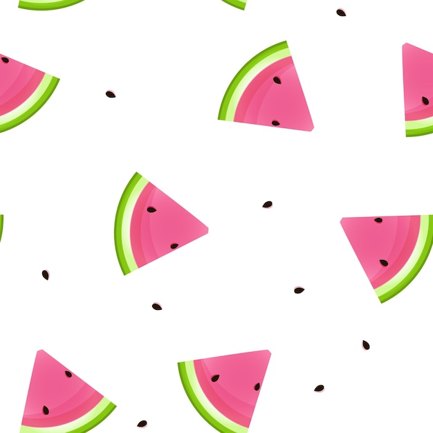 Naadloos patroon van sappige watermeloenen op een witte achtergrond