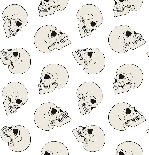 Naadloos patroon van schedel