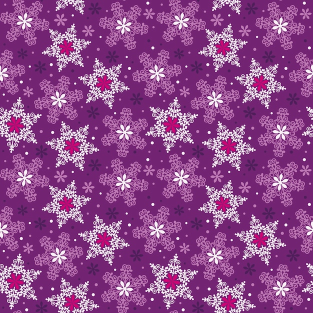 Naadloos patroon van Velvet Violet Snowflakes-kerst vector design