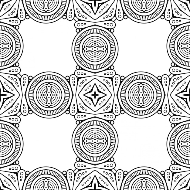 Naadloos patroon, zwart-wit behang, sier en decoratief