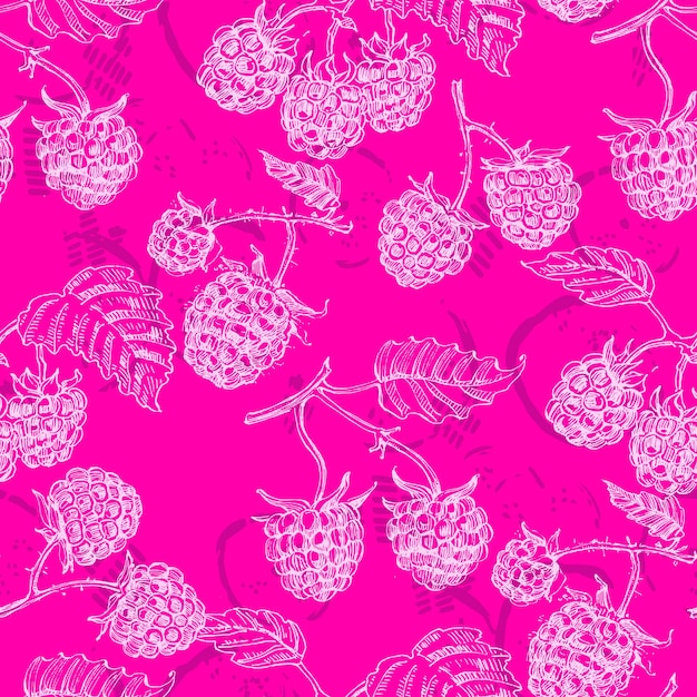 Naadloos raspberry patroon met zomer bessen achtergrond Lente omslag tropische behang textuur achtergrond bruiloft uitnodiging