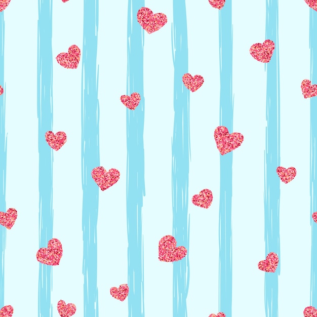 Naadloos roze hartpatroon. Liefde illustratie.