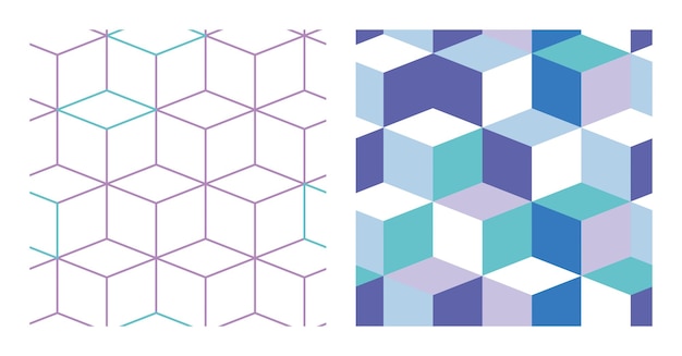 Naadloos vectorpatroonontwerp met geometrische kubussen