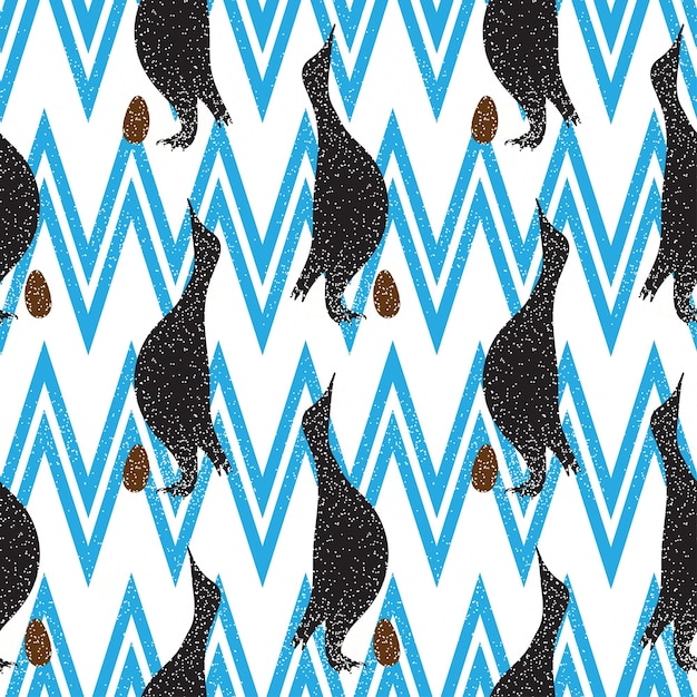 Naadloos vintage patroon met pinguïn