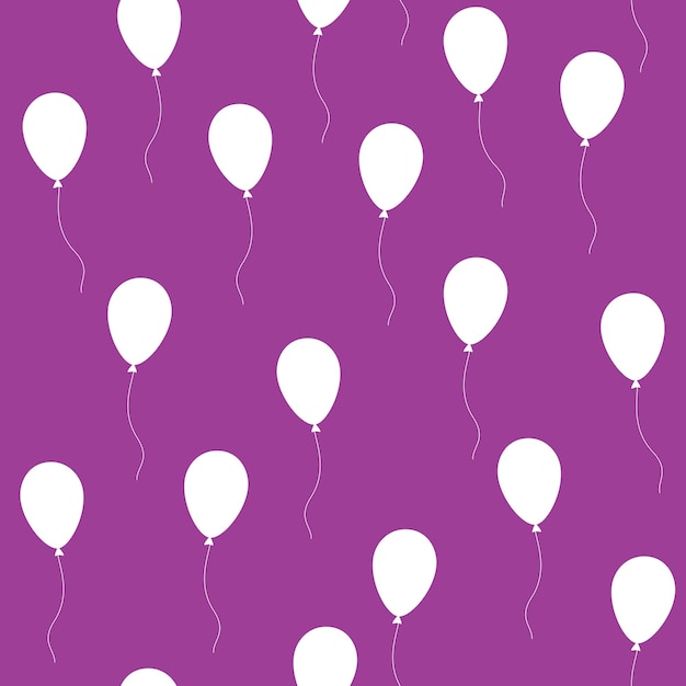 Naadloos violet patroon met witte ballonnen