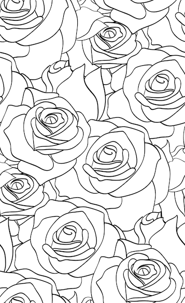Naadloos zwart-wit patroon met rozen voor je creativiteit