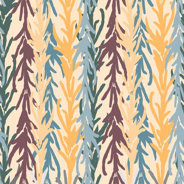 Naadloze achtergrond met kleurrijke illustratie van kruidenplanten voor inpakpapier met textieldruk