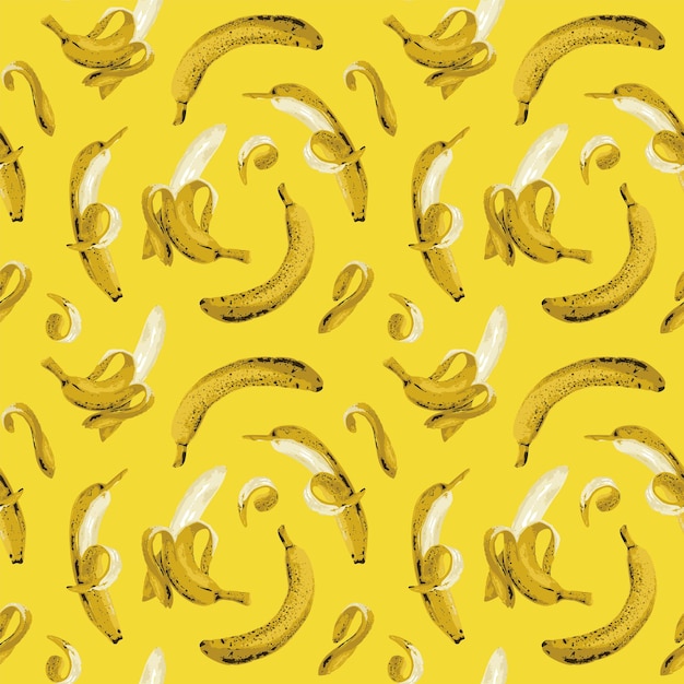 Vector naadloze achtergrond met rijpe bananen