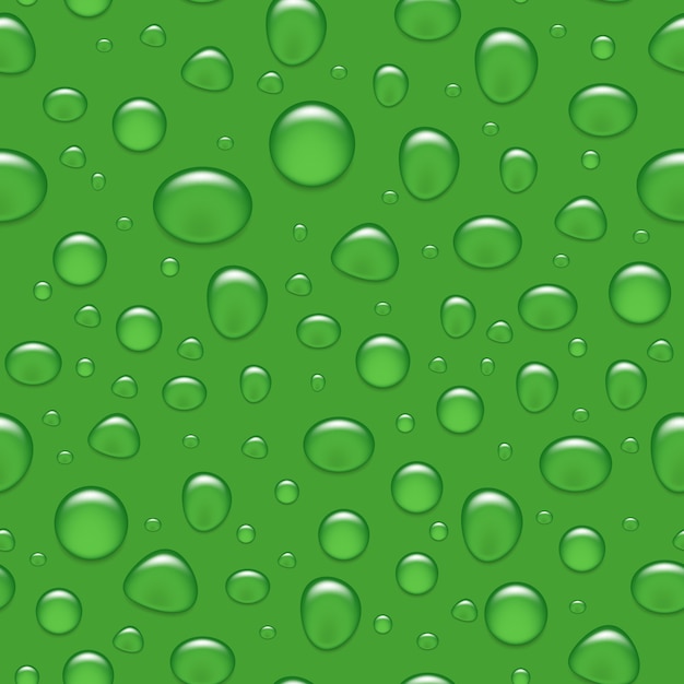 Naadloze achtergrond - waterdruppels op groen.