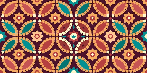 Naadloze arabische geometrische tegel kleurrijke patroon op een lichte achtergrond.