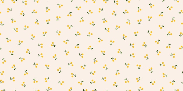 Naadloze banner met kleine gele bloemen