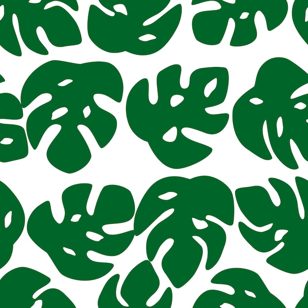 Naadloze bladeren patroon. Monstera verlof op witte achtergrond. vector illustratie