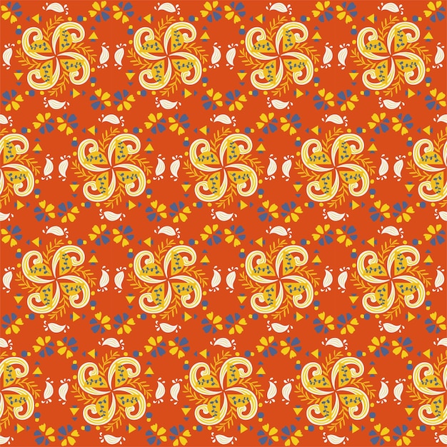Naadloze Bloemmotief Achtergrond Tuin Natuur Damast Aboriginal Ornament Art