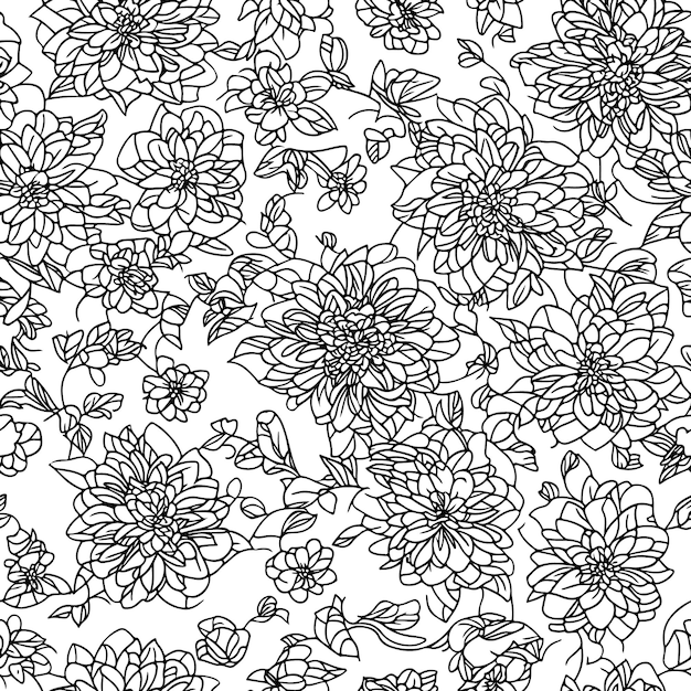 Naadloze bloemmotief Diagonale bloem lijnen patroon achtergrond Lijnpatroon Vector illustratie
