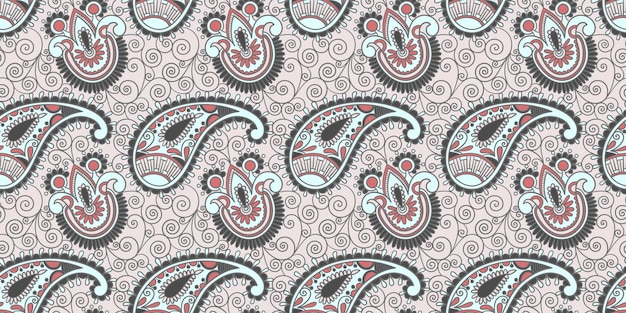 Vector naadloze bloemmotief paisley indiaas ontwerp