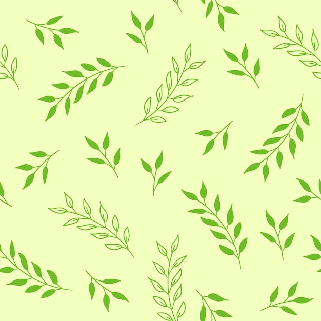 Naadloze bloemmotief Vector groene achtergrond met bladeren voor textieldruk
