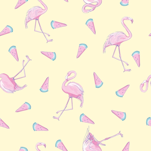 Naadloze flamingo patroon vectorillustratie