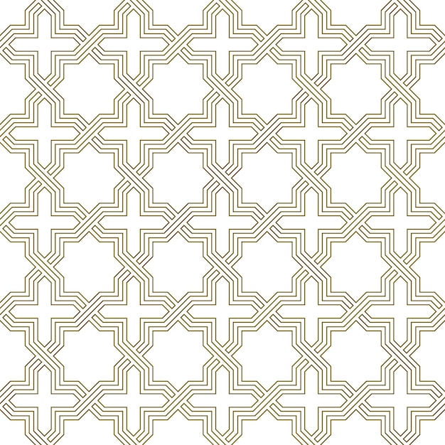 Naadloze geometrische sieraad gebaseerd op traditionele islamitische kunst. Bruine kleurlijnen.