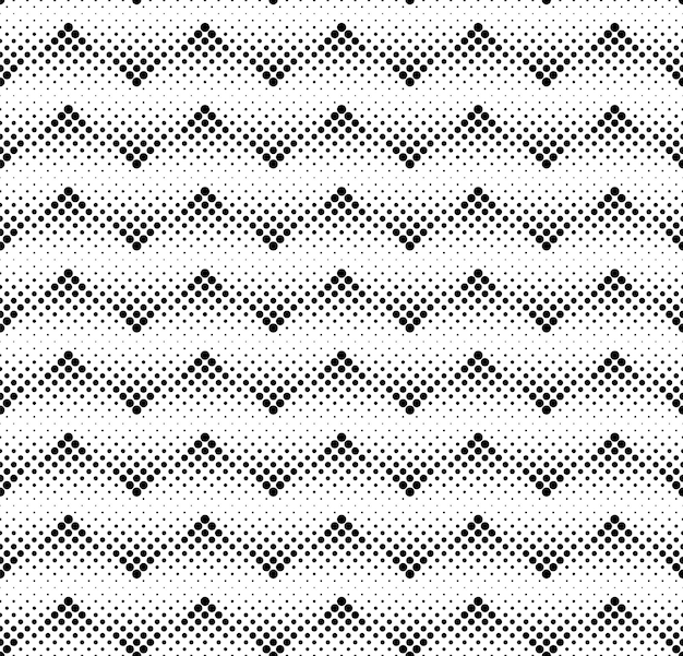 Naadloze Halftone Vector Achtergrond. Cirkels van variabele grootte gevouwen in een zigzag.