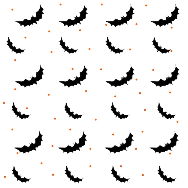 Naadloze halloween patroon met zwarte vleermuizen. vectorillustratie op witte achtergrond. gelukkig halloween.