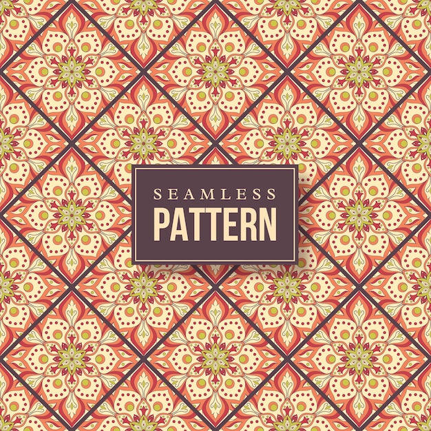 Naadloze hand getekend mandala patroon. vintage elementen in oosterse stijl.