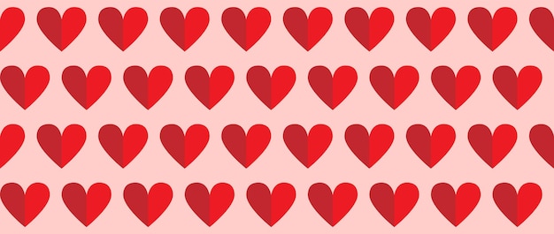 Naadloze hartenachtergrond, vectorillustratie van hartmodules. Patroon met rode hartjes