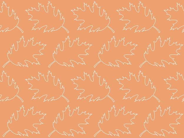 Naadloze herfst patroon met omtrek eiken bladeren vallen naadloze achtergrond geweldig voor het verpakken van banners wallpapers textiel vectorillustratie