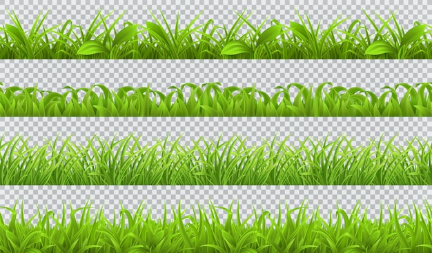 Naadloze lente groen gras. 3d-realistische set