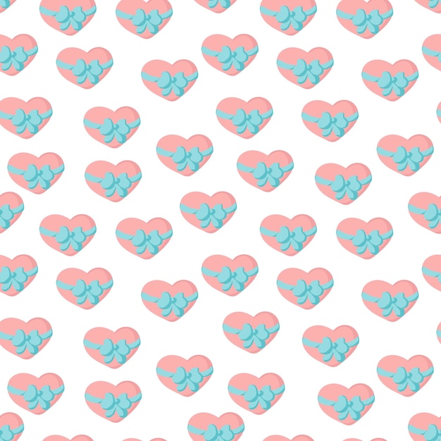 Naadloze liefde hart ontwerp vector achtergrond naadloos patroon op valentijnsdag de naadloze textuur met cuteheart eindeloze romantische print