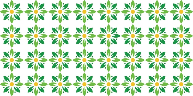 Naadloze minimale bloemen en bloem groene patroon textuur achtergrond