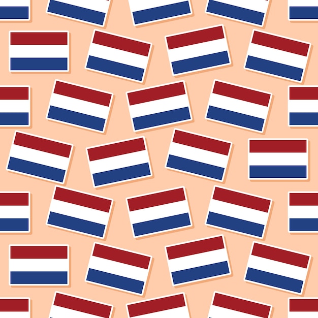 Naadloze nederlandse vlag in vlakke stijlpatroon