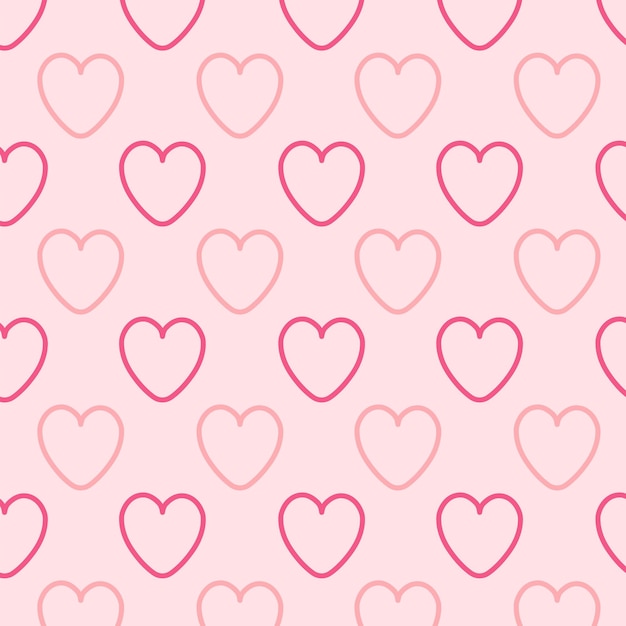 Naadloze patronen met rode en roze harten. Naadloze achtergrond met harten. Valentijnsdag.