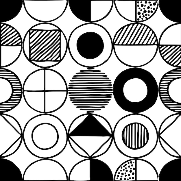 Naadloze patronen ringen van verschillende texturen met de hand gemaakt