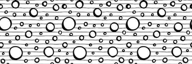 Naadloze patronencombinatie van met de hand gemaakte cirkels en lijnen
