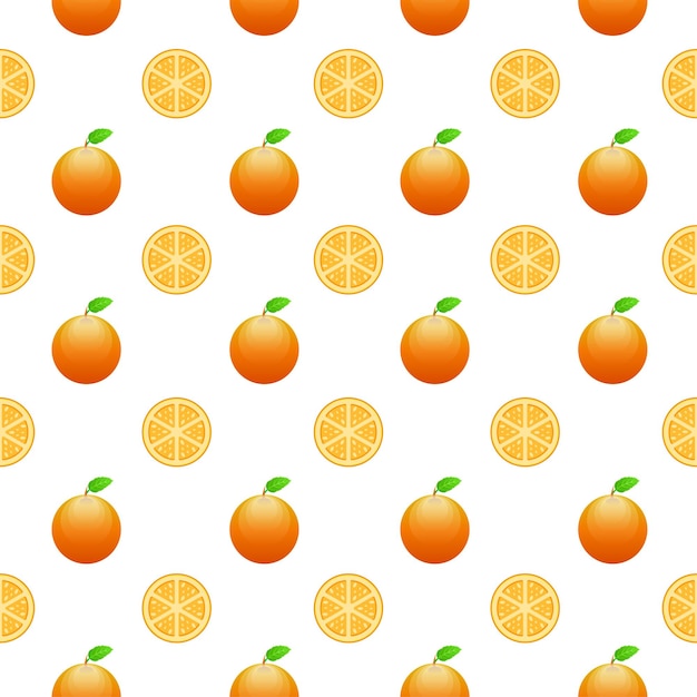 Naadloze Patroon Abstracte Elementen Oranje Citrus Voedsel Vector Design Stijl Achtergrond