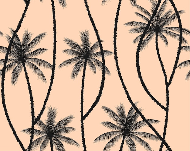 naadloze patroon achtergrond met kokospalmen.