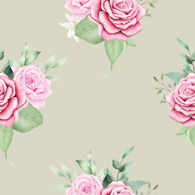 Naadloze patroon bloemen Rose aquarel