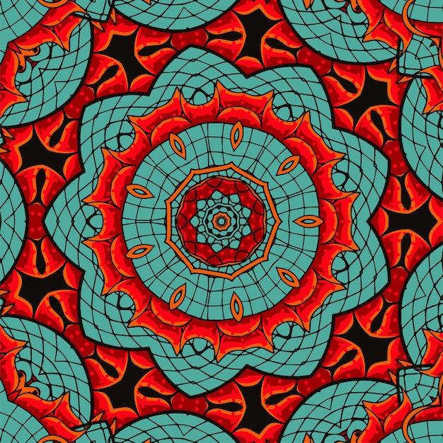 Naadloze patroon etnische boho kunst mandala aziatische vector