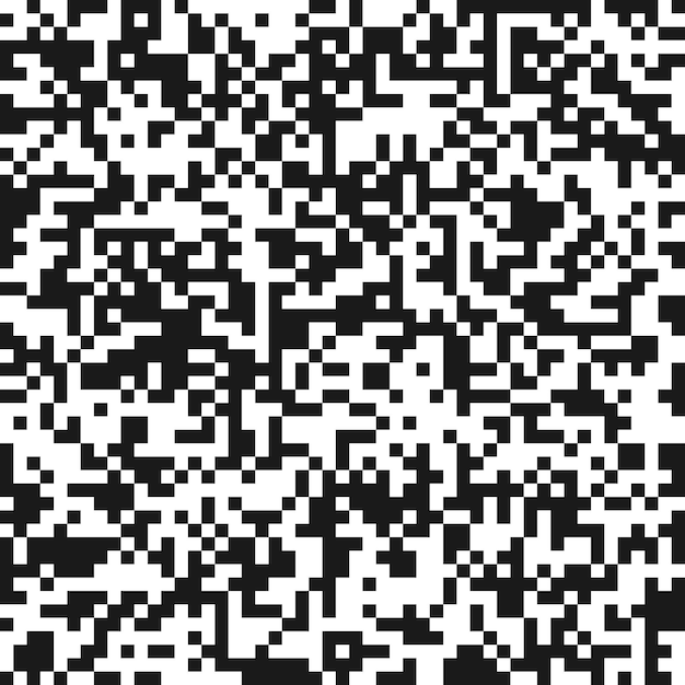 Naadloze patroon gesimuleerde QR-code voor achtergrondbanner screensaverontwerp Vectorillustratie voor textuurtextiel of verpakking