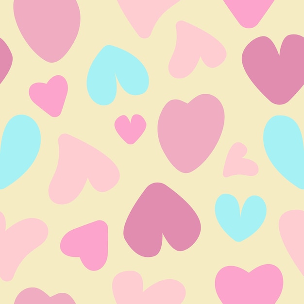 Naadloze patroon. Heldere abstracte naadloze patroon met de afbeelding van veelkleurige harten voor Valentijnsdag. Patroon voor print en cadeauverpakking. Vector illustratie.
