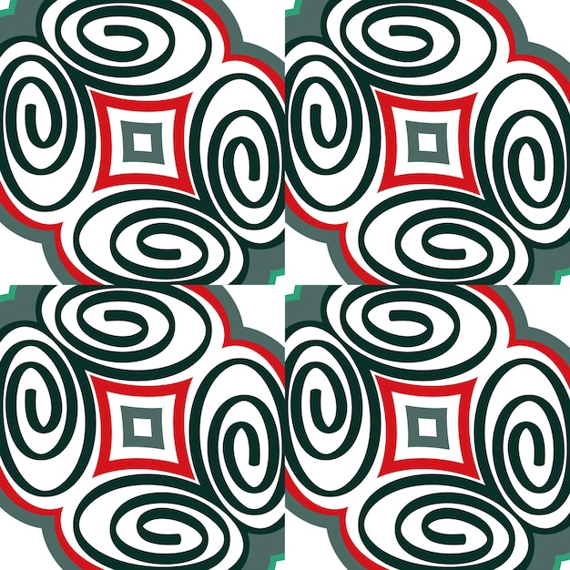 Naadloze patroon in de spiralen van een mozaïek in retro stijl Decoratieve abstracte cirkel vintage ornament