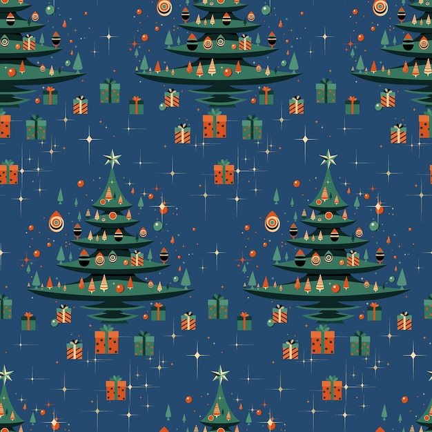 Naadloze patroon Kerstmis inpakpapier vectorillustratie