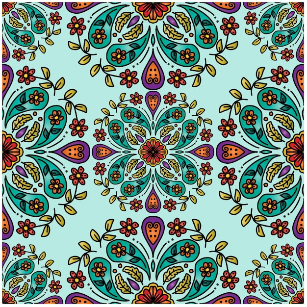 Vector naadloze patroon mandala bloemen